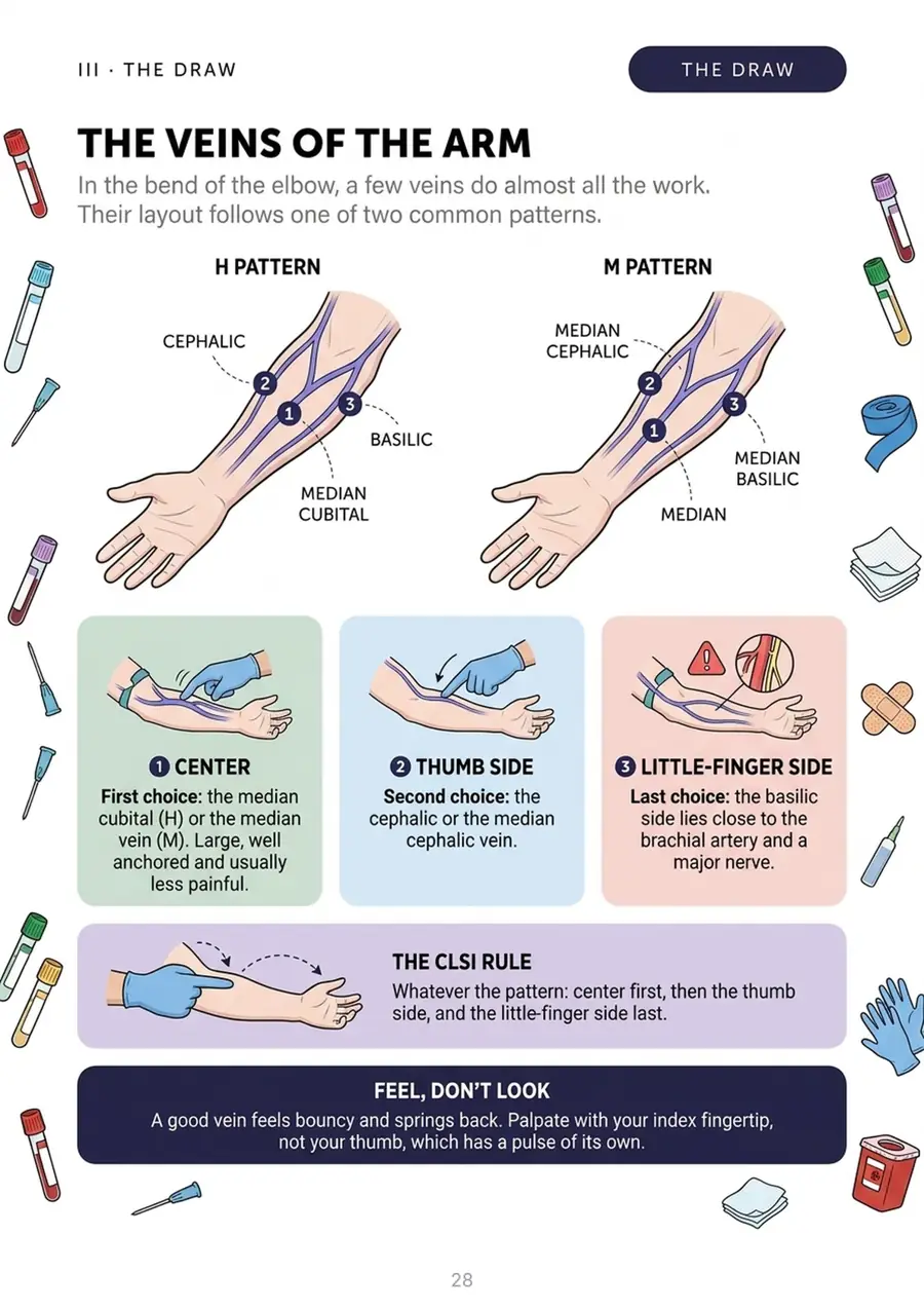 The veins of the arm: H and M patterns